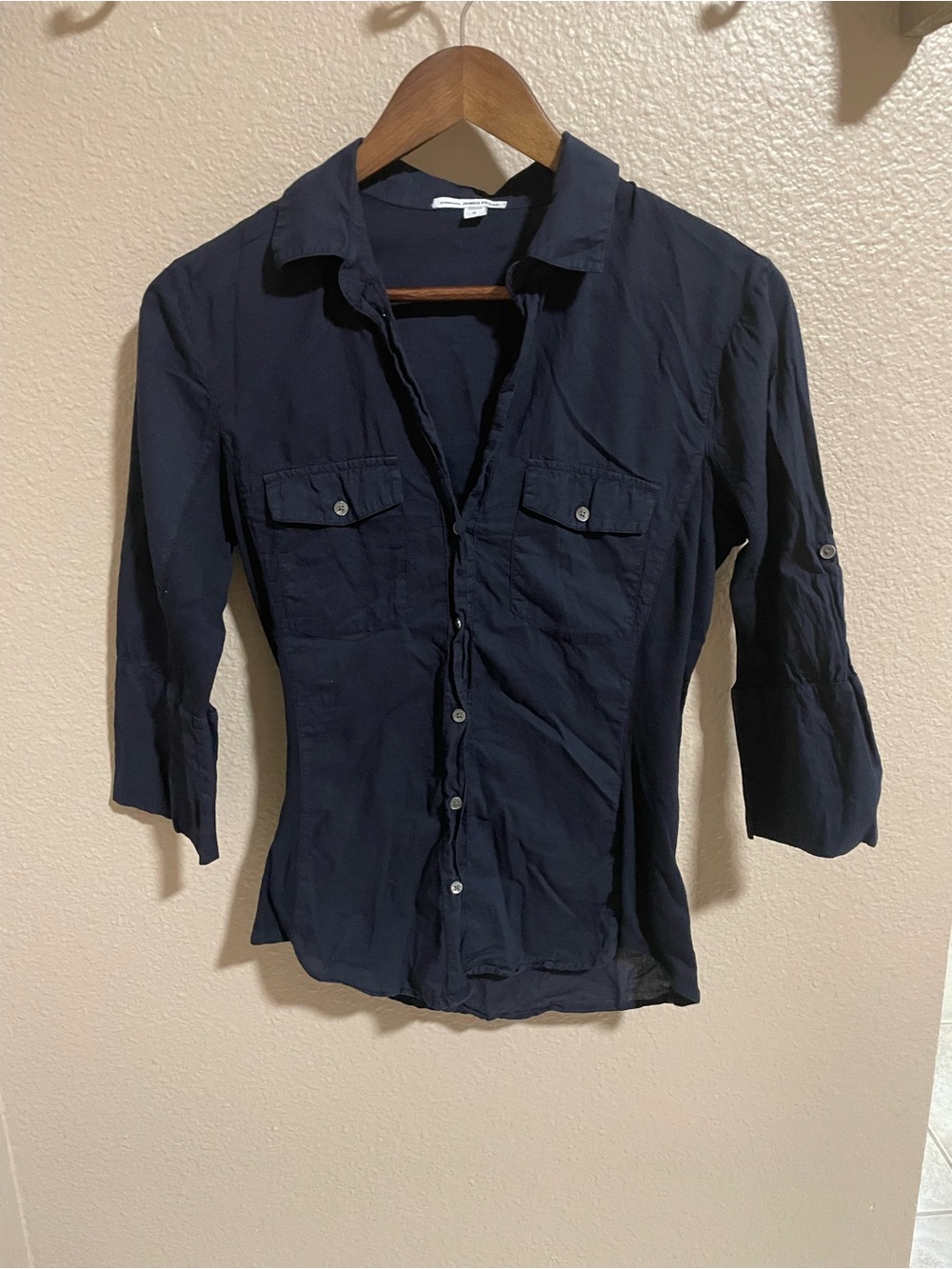 Standard James Perse Navy Button-Up Utility Shirt